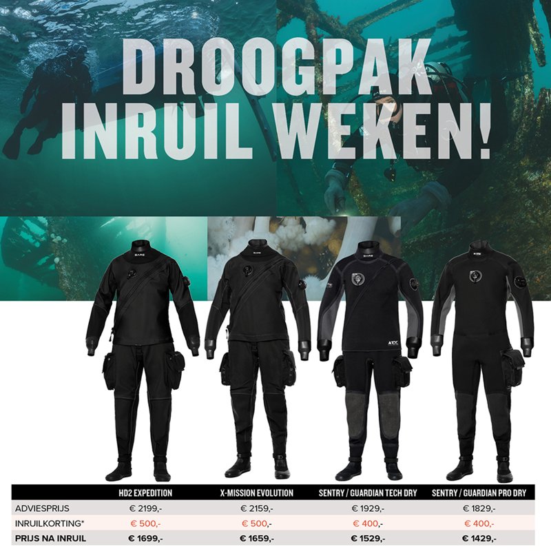 DiveWorld Bare droogpak inruilweken